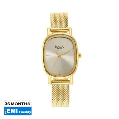 Picture of Titan 2665Ym01 Raga Viva Champagne Dial Analog Stainless Steel Strap Watch