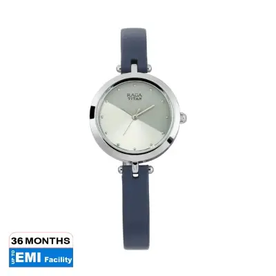 Picture of Titan 2606Sl01 Raga Viva Gray Dial Analog Leather Strap Watch For Women