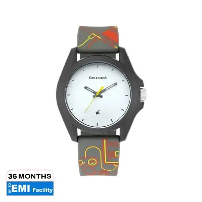 Picture of Fastrack Arcade Quartz Analog White Dial Silicone Strap Unisex Watch