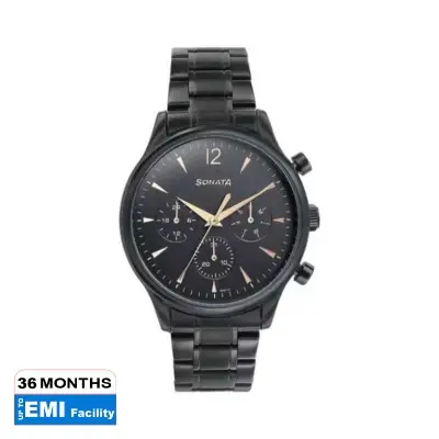 Picture of Sonata Blue Round Dial Yellow Strap Watch For Gents