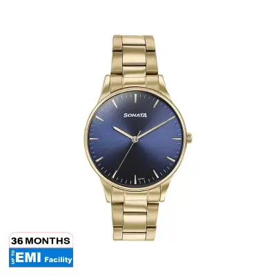 Picture of Sonata Wedding Edit Quartz Multifunction Black Dial Stainless Steel Strap Watch For Men