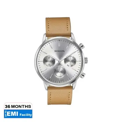 Picture of Sonata Black Round Dial Black Strap Watch For Gents