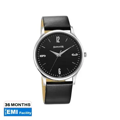 Picture of Sonata Blue Round Dial Multicolour Strap Watch For Gents