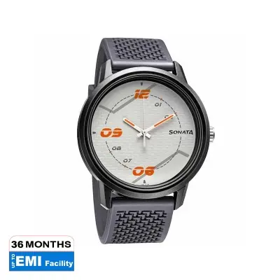 Picture of Sonata Blue Round Dial Silver Strap Watch For Gents