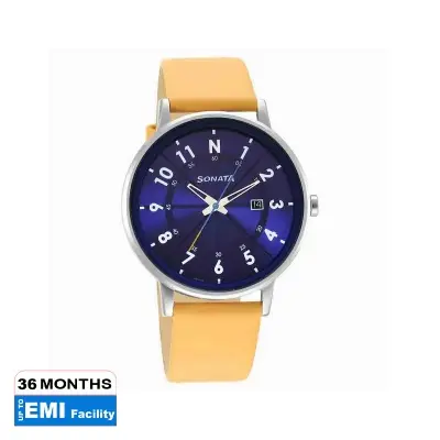 Picture of Sonata Quartz Analog Black Dial Golden Stainless Steel Strap Watch For Women