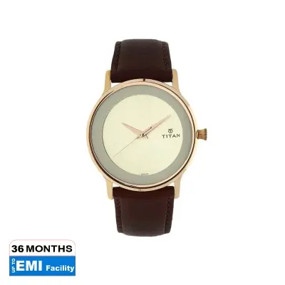 Picture of Champagne Dial Leather Strap Watch