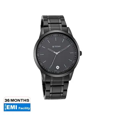 Picture of Workwear Watch with Black Dial & Metal Strap