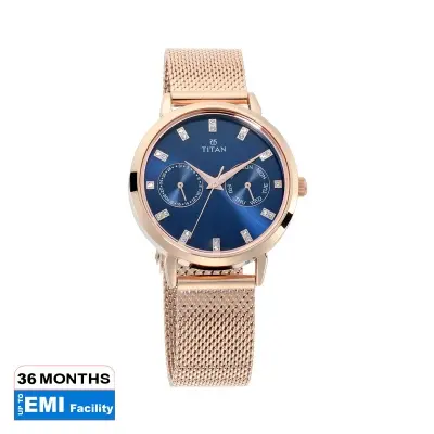 Picture of Titan Sparkle Blue Dial Analog Multi Function Watch for Women