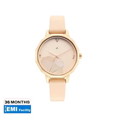 Picture of Uptown Retreat Rose Gold Dial Analog Beige Leather Strap Watch