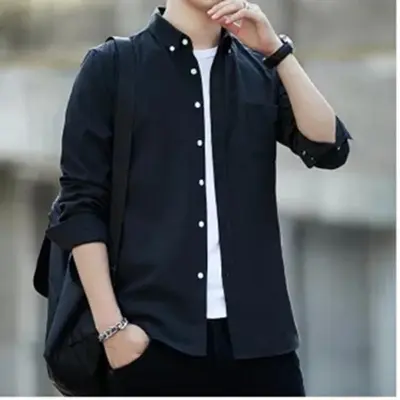Picture of Black & White Cotton Formal Shirt For Men - Formal Shirt For Men