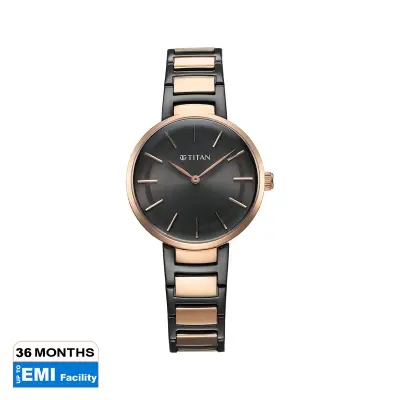 Picture of Titan Workwear Quartz Analog Anthracite Dial Stainless Steel Strap Watch for Women