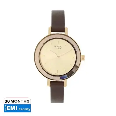 Picture of Titan 2575Wl01 Raga Viva Rose Gold Dial Women Watch With Leather Strap