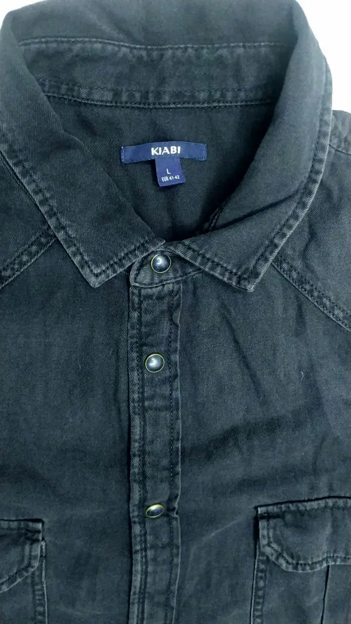 Picture of Black Fashionable Casual Denim Jeans Shirt For Men