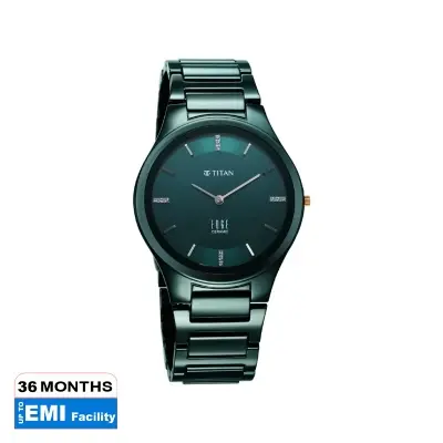 Picture of Titan 1696Qc09 Edge Ceramic Slim Ceramic Strap With Diamonds Analog Watch For Men