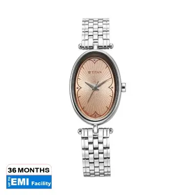 Picture of Titan 2758Sm01 Karishma Quartz Analog Beige Dial Silver Stainless Steel Strap Watch For Women
