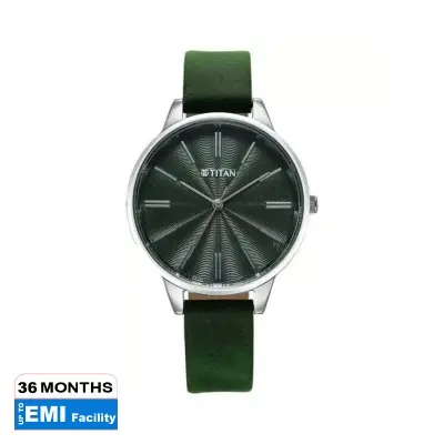 Picture of Titan Neo Quartz Neo Quartz Analog Green Dial Leather Strap Watch For Women (2648Sl11)
