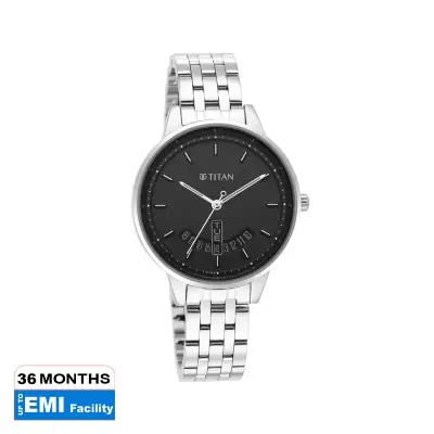 Picture of Titan 2648Sm03 Women'S Precision Simplicity Watch: Black Gradient Dial With Metal Strap