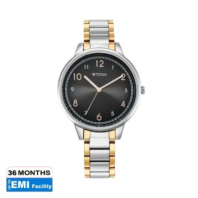 Picture of Titan 2648Km02 Trendsetters Anthracite Dial Women Watch With Stainless Steel Strap