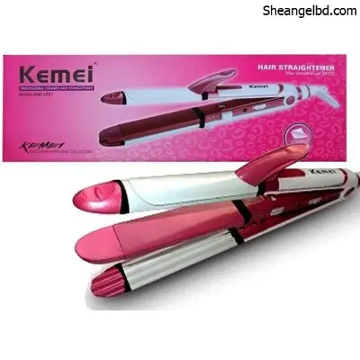 Picture of Kemei KM 1213 - 3 in 1 Professional Hair Straightener Wave Curler
