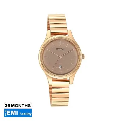Picture of Titan 2679Wm01 Karishma Brown Dial Metal Strap Watch For Women