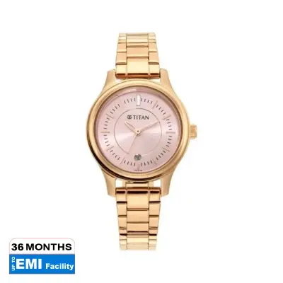 Picture of Titan Quartz A Quartz Analog With Date Rose Gold Dial Metal Strap Watch For Women (2638Wm01)