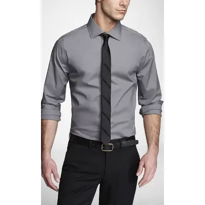 Picture of Long sleeve formal gray party shirt for men Grey