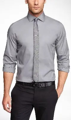 Picture of Long sleeve formal gray party shirt for men Grey
