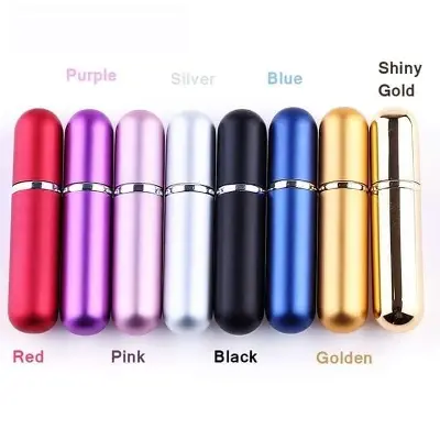 Picture of 5ml Portable Mini Aluminum Empty Refillable Perfume Bottle With Spray Atomizer - Multicolor 1pcs