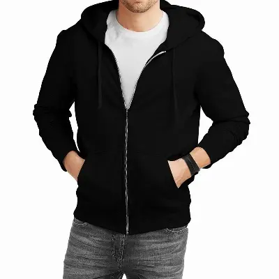 Picture of Black Stylish Casual Long Sleeve Hoodies for Men - Hoodie For Men