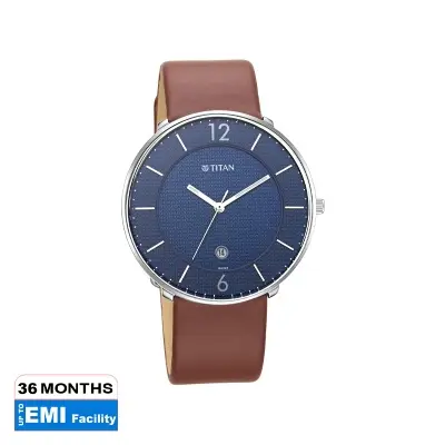 Picture of Workwear Watch with Blue Dial & Leather Strap