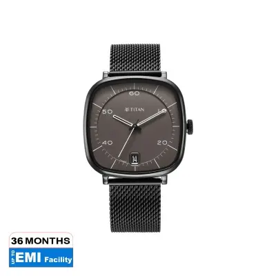 Picture of Titan Neo Curve Quartz Multifunction Anthracite Dial Black Stainless Steel Strap Watch for Men