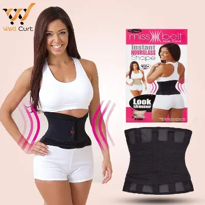 Picture of Miss Belt Instant Waist Adjustable Hourglass Body Slimming Shaper - Black- Innovative Black