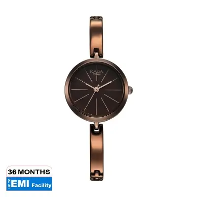 Picture of Titan Raga Viva Quartz Analog Brown Dial Brown Metal Strap Watch for Women
