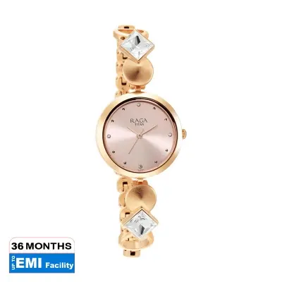 Picture of Love All Watch with Pink Dial & Brass Strap