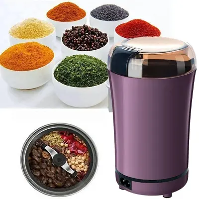 Picture of Electric Spice Grinder. Mini Electric Blender Mill Grinder Superfine Powder Grinding Machine Purple