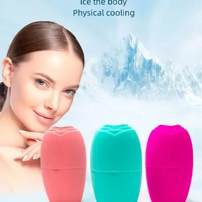 Picture of 1pair Silicone Face Ice Cube Facial Contouring Ice Mold Roller Silicone Frozen Face Roller Massager Ice Face Roller for Beauty Multicolor