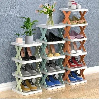 Picture of New multi-functional household foldable shoe cabinet, home balcony toy foldable storage unit Multicolor