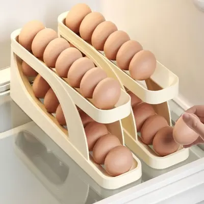 Picture of RUMMAGE Anti-fall Refrigerator Egg Dispenser Automatic Roll Down Double Layer Egg Storage Box ( 2 pcs ) Multicolor