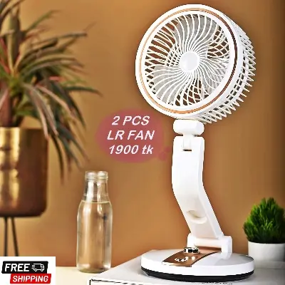 Picture of Rechargeable Multifunction Folding Fan With LED Light - LR Fan( 2 PCS ) Multicolor