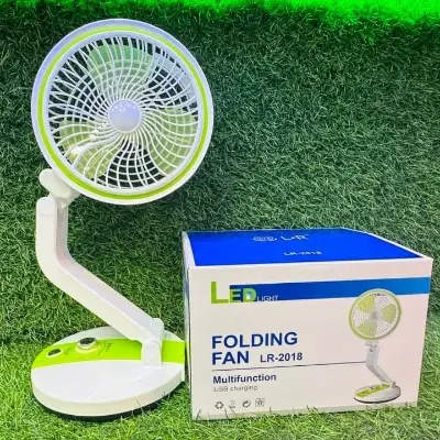 Picture of New Rechargeable Folding Table Fan with Led Light Multicolor