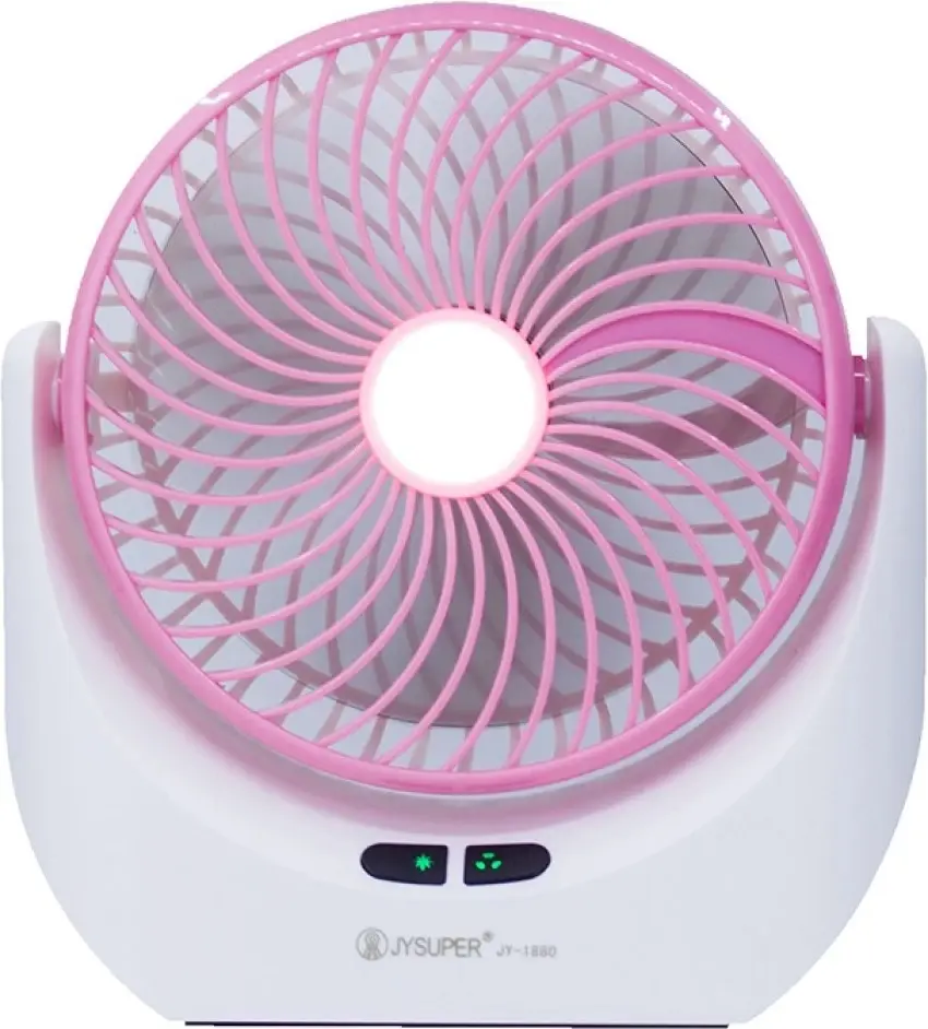 Picture of JY SUPER 1880 Rechargeable Portable USB Fan with LED Light Multicolor