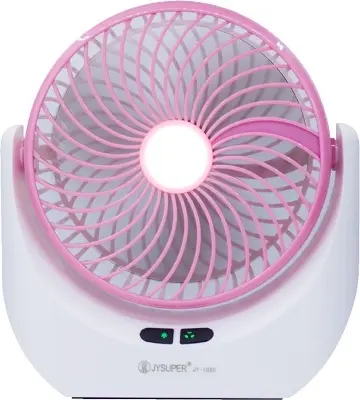Picture of JY SUPER 1880 Rechargeable Portable USB Fan with LED Light Multicolor