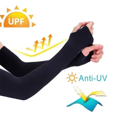 Picture of 【QC STORE】2026 New Arm Sleeves Warmer Sports Safety Sleeve Sun  Protection Hand Cover Cooling Warmer Running Fishing Golf Cycling Summer Black