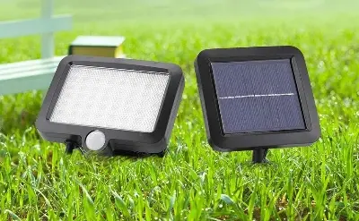 Picture of Sensor Light, Outdoor, Ultra Bright, Solar Light, 56 LED, Security Light, Solar Motion Activation, Automatic On/Off, 3 Lighting Modes, Includes 5M Cable, IP65 Waterproof, Indoor Lighting Black