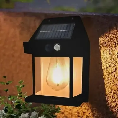 Picture of TECH-UNIQUE Solar Wall Lights – Motion Sensor LED Fence Lights with 3 Modes, IP65 Waterproof (Pack of X) Black