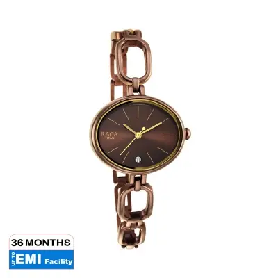 Picture of Raga Viva Brown Dial Brown Brass Strap Watch