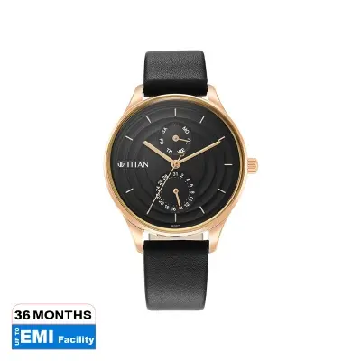 Picture of Neo Workdays Black Dial Leather Strap Watch