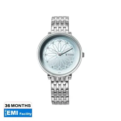 Picture of Titan 2673SM03 Blue Marhaba Sky Blue Dial Analog Stainless Steel Strap watch for Women