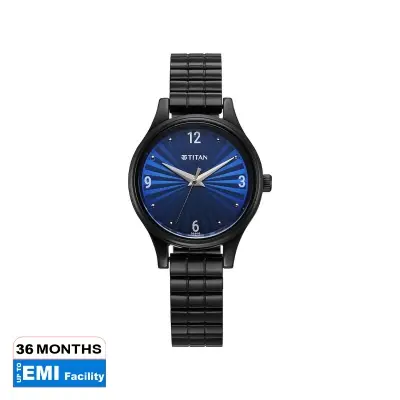 Picture of Titan Karishma Quartz Analog Blue Dial Black Stainless Steel Strap Watch For Women