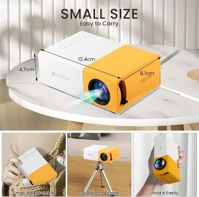 Picture of YG300 Mini LED Projector – Portable Home Theater Pocket Projector with Multi-Language Support Multicolor